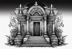 Tomb with cross tattoo idea