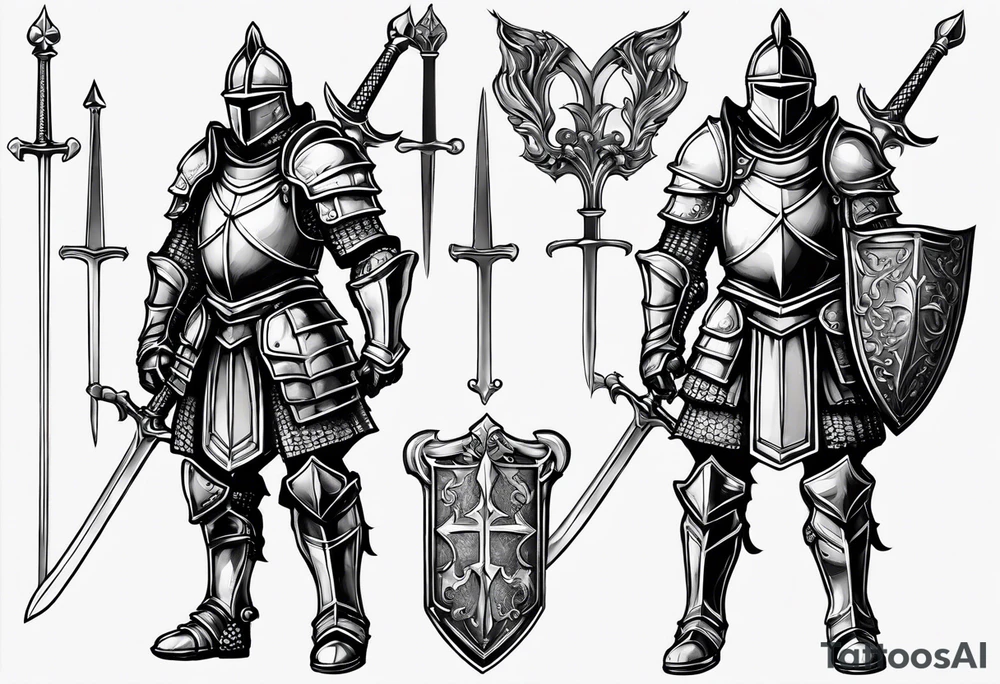 knight with heavy armor tattoo idea