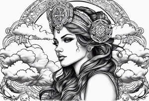 2006 ,clouds, cross Capricorn tattoo idea
