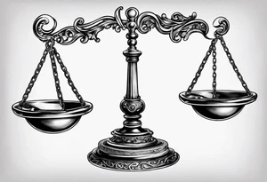 Libra scale with broken chains tattoo idea