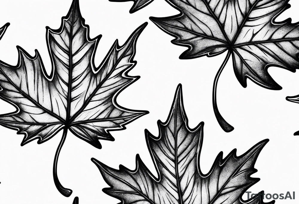 three falling maple leafs tattoo idea