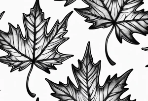 three falling maple leafs tattoo idea