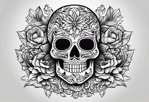 Ghost with Mexican pattern tattoo idea