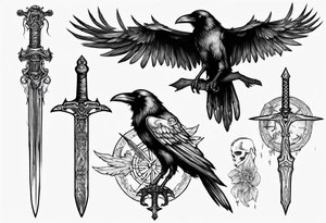Raven with the sword tattoo idea