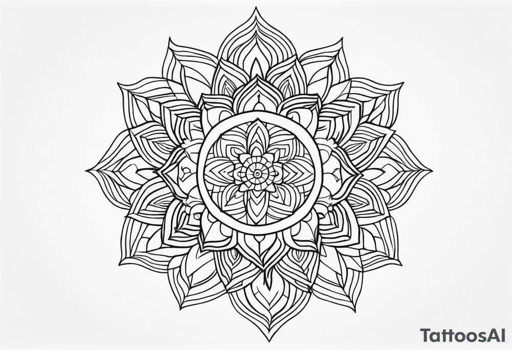 line art, mandala, minimalist tattoo idea
