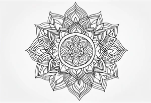 line art, mandala, minimalist tattoo idea