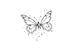 Simple outline of butterflies with lots of sparkles and some bubbles tattoo idea