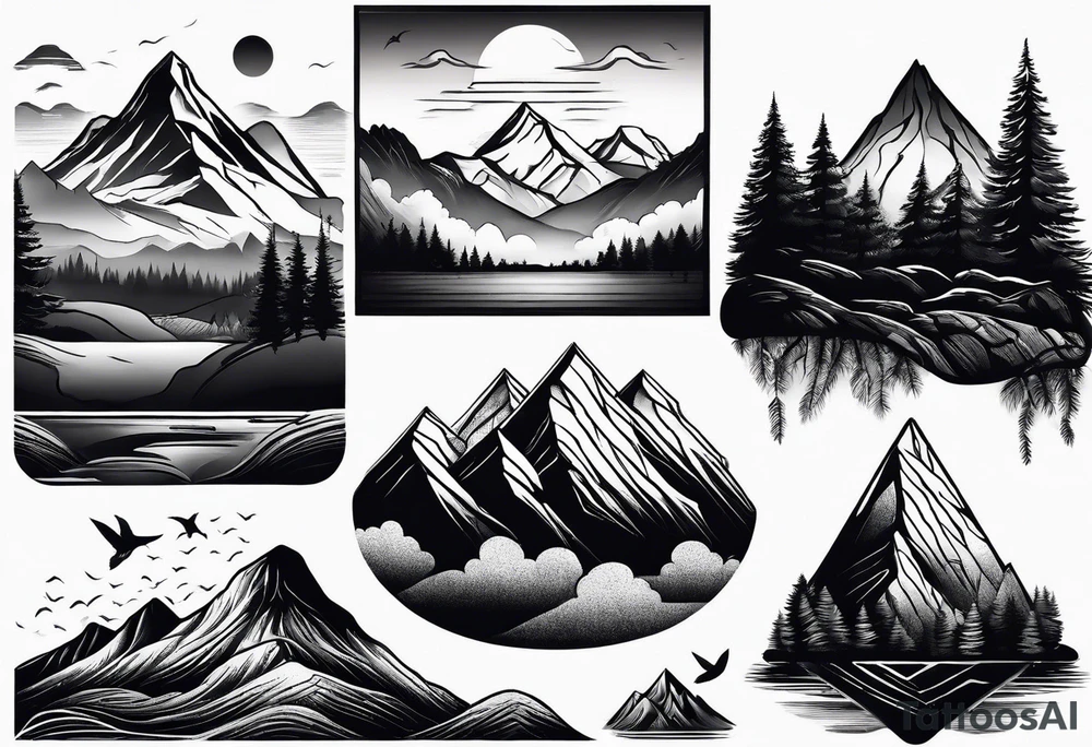 Small
Black
Mountain 
Silhouette tattoo idea