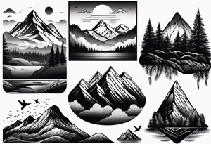 Small
Black
Mountain 
Silhouette tattoo idea
