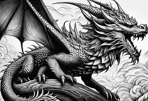strength, small, sleeping dragon elegant, sun, lenghty, tattoo idea