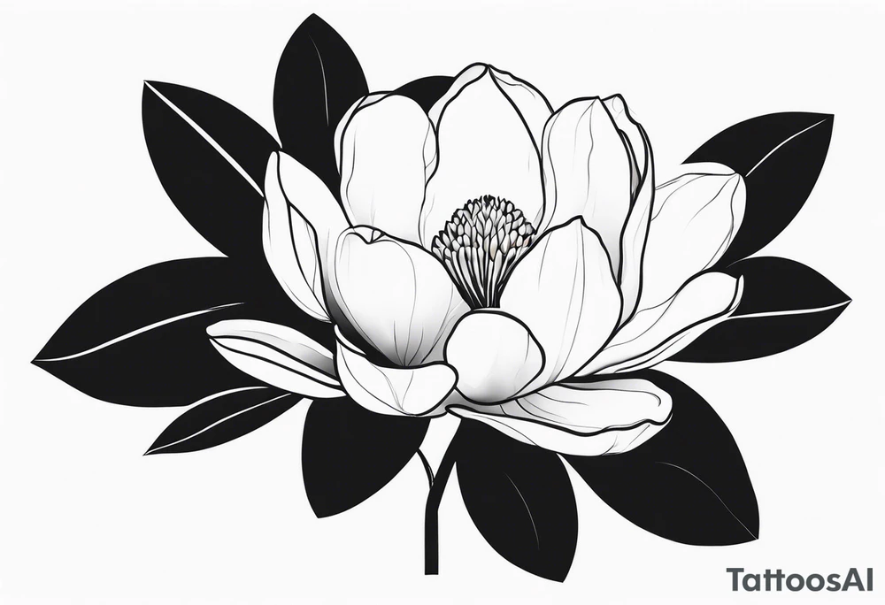 I need a Fineline magnolia flower, really long and thin tattoo idea