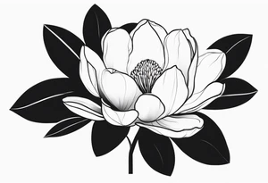 I need a Fineline magnolia flower, really long and thin tattoo idea