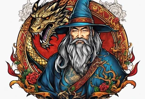 Wizard with dragon tattoo idea