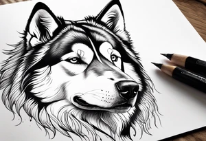 Half malamute tattoo idea