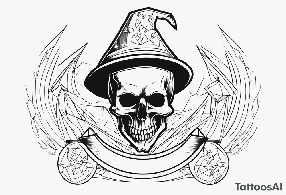 skull wizard tattoo idea