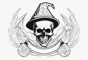skull wizard tattoo idea