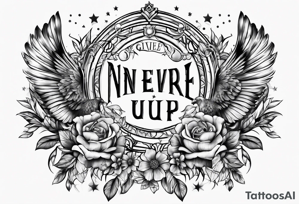 Never give up tattoo idea