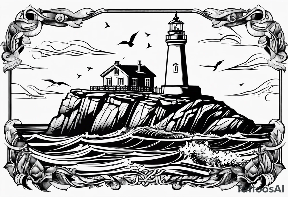 Tattoo of "Le phare des Poulains" tattoo idea