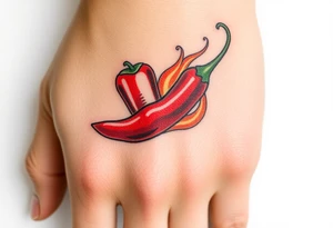 Chili pepper and fire tattoo idea
