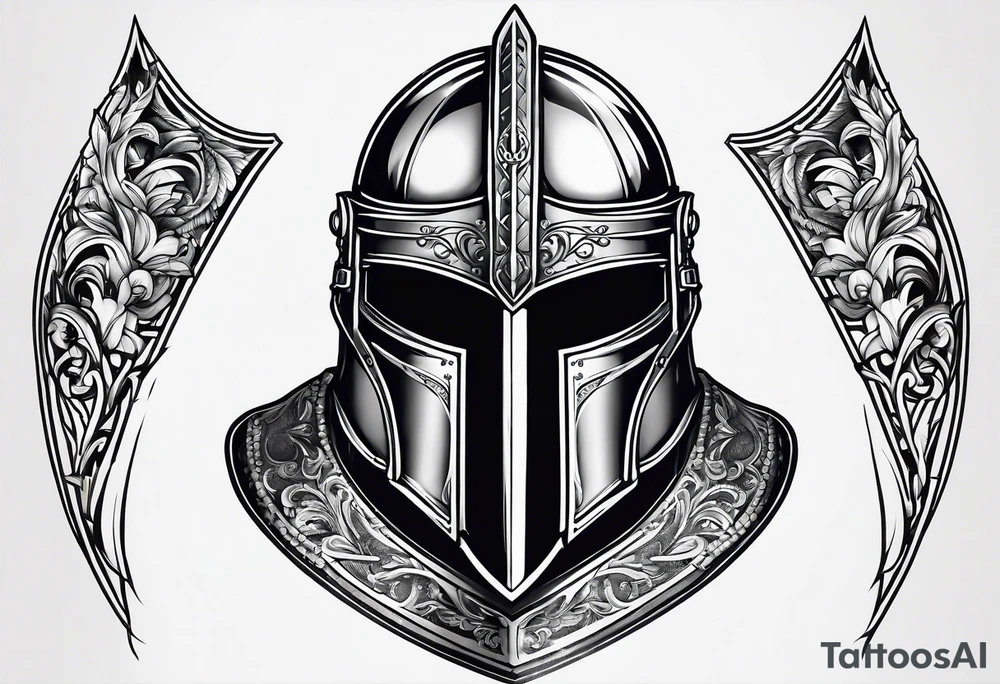 knight helmet tattoo idea