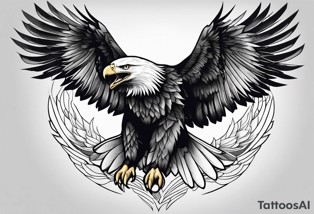 Majestic flying eagle tattoo idea