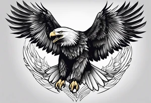 Majestic flying eagle tattoo idea