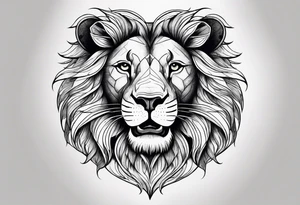 a lion head shaped like a heart tattoo idea