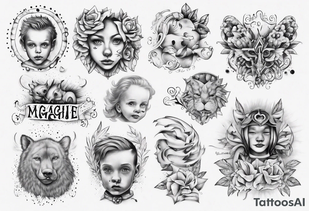 My children's names Maggie and Lucas tattoo idea