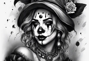 Girl clown crying tattoo idea