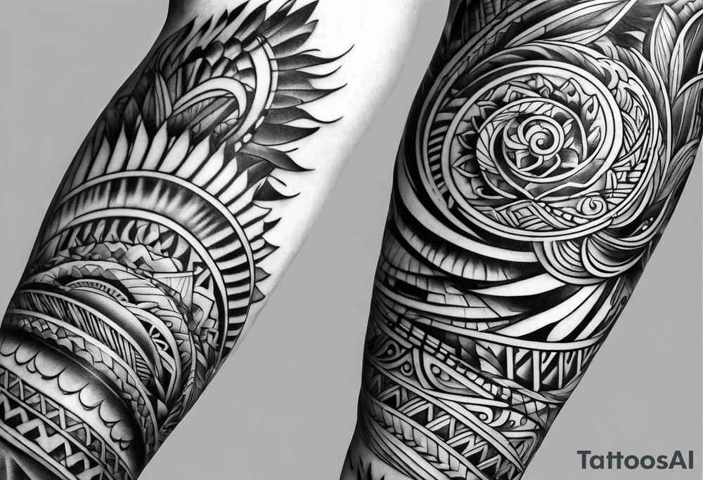 Tribal whole arm tattoo idea