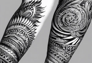 Tribal whole arm tattoo idea
