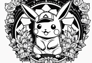 Old school pikachu tattoo idea
