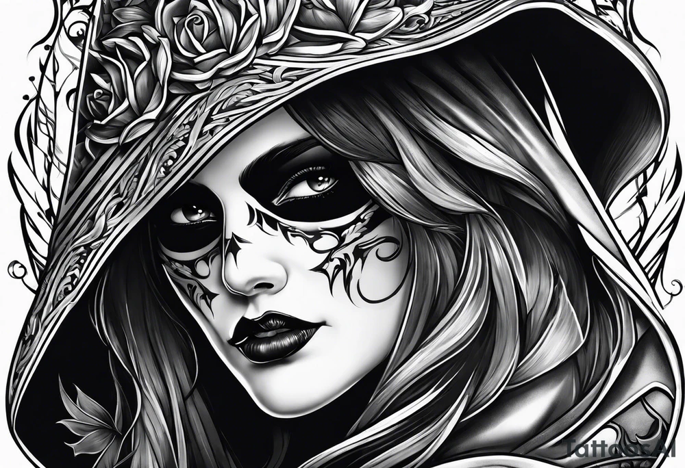 lady grim reaper tattoo idea