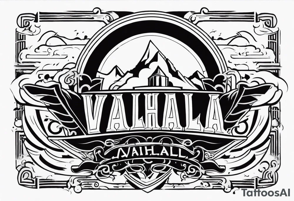 Valhalla stairs clouds tattoo idea