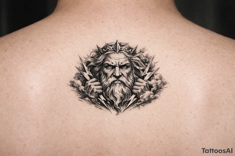 zeus,flashes,clouds. tattoo idea