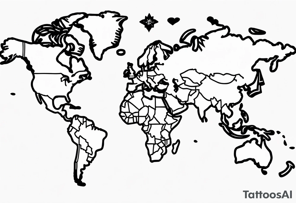 Map Treasure tattoo idea