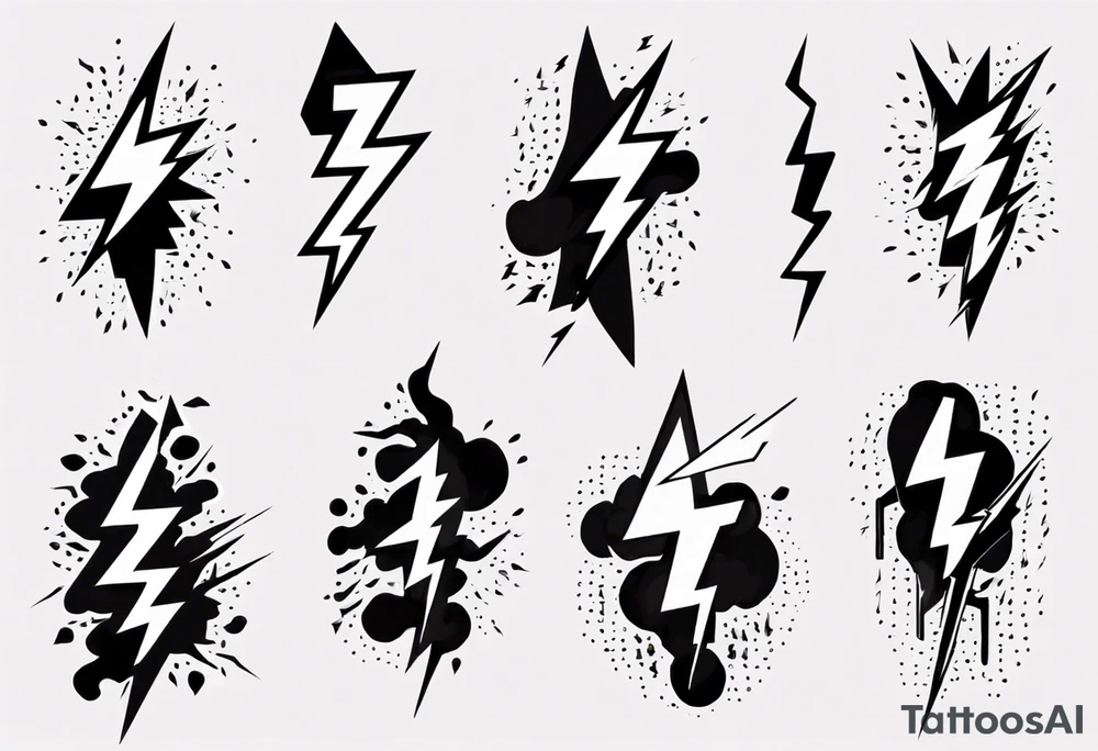 Multiple lightning strikes tattoo idea