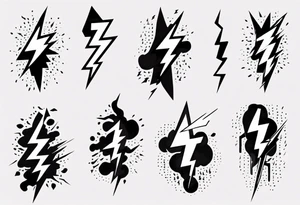 Multiple lightning strikes tattoo idea
