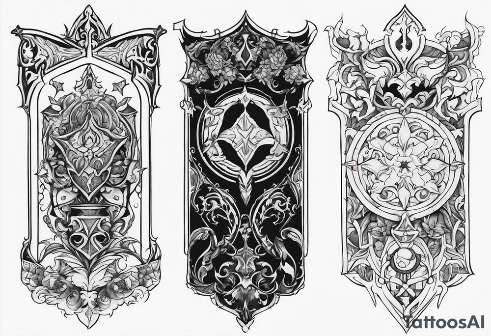 Medieval fantasy sleeve tattoo tattoo idea