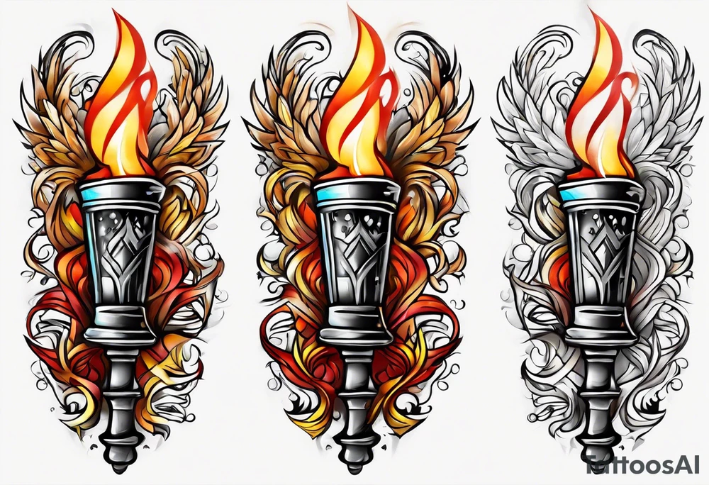 Old school torch tattoo idea