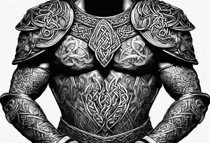 full torso celtic armor viking tattoo idea