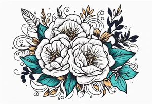 deep waters 
vintage tattoo style old school traditional bold color simple with flowers surrounded tattoo idea