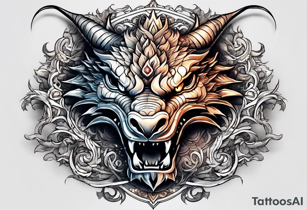 "Property of Master Wolek" with Small dragon head tattoo idea