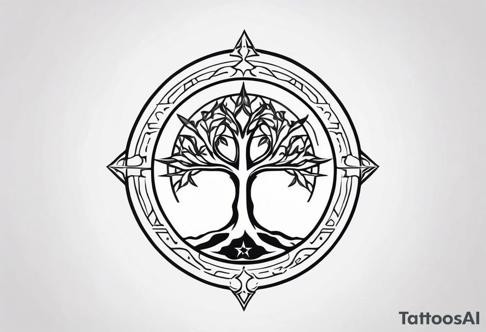 White tree of Gondor with star wars rebel symbol, doctor who tattoo idea