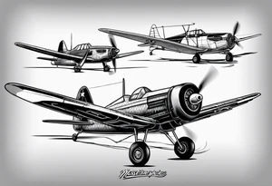Airplanes barbwire tattoo idea