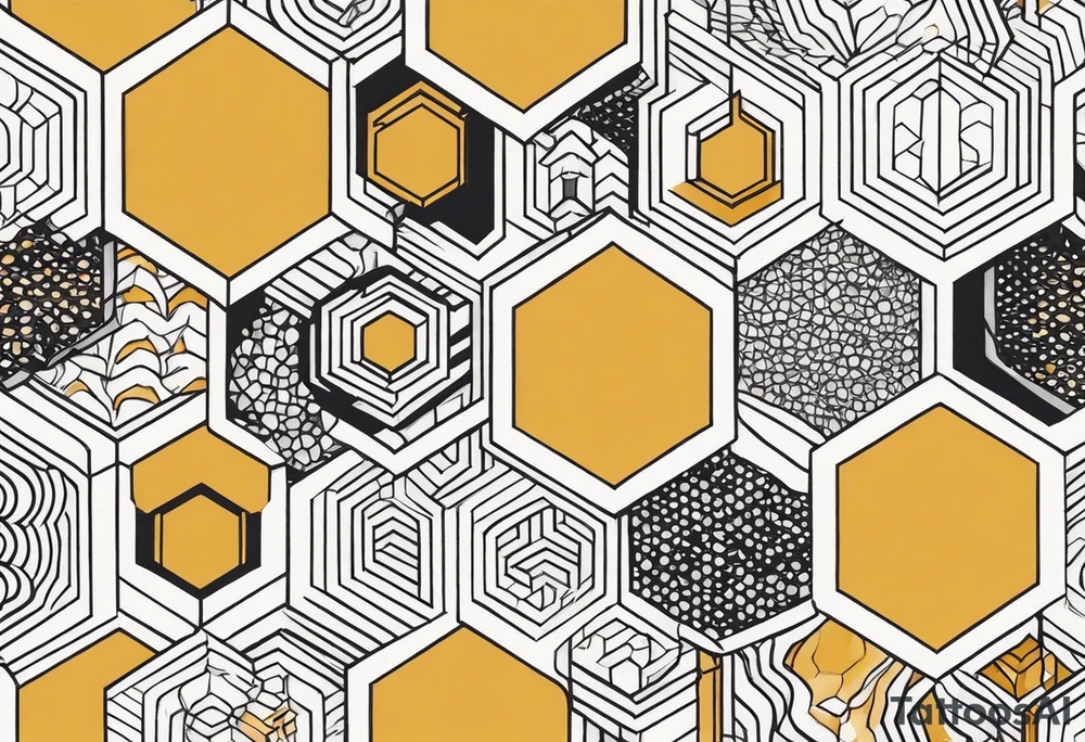 geometric honey comb tattoo idea