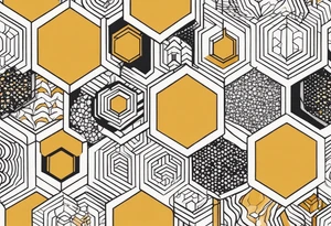 geometric honey comb tattoo idea
