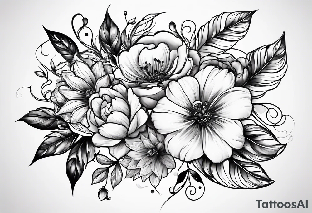 Eu quero uma tatuagem estilo suminagashi, com flores, uma coisa bem fluida tattoo idea