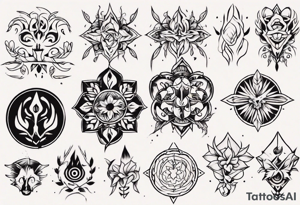 Minimalist Ornemental traditional tattoo idea