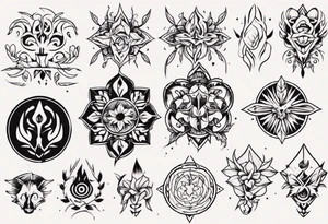 Minimalist Ornemental traditional tattoo idea